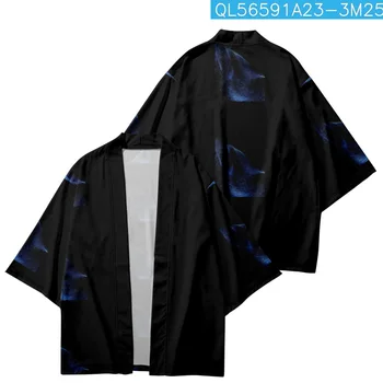 Mados Žaibo Spausdinti Marškinėliai, Drabužių, Tradicinių Haori Cosplay Kimono Moterys Vyrai Japonijos Azijos Streetwear Cardigan Yukata