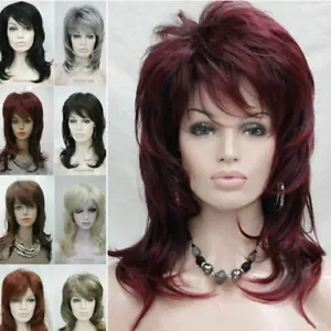 Moterų perukas Ponios Gamtos Tipas Trumpas Vyno raudona derinys Visą Plaukų perukai Cosplay 9 spalvos