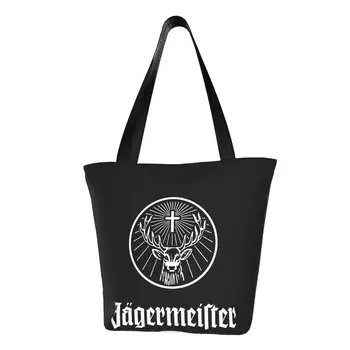 Custom Jagermeister Logotipą, Drobė Pirkinių Krepšys Moterims Daugkartinio Naudojimo Bakalėja Tote Shopper Bags