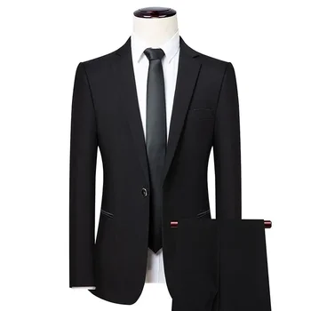 Boutique Plius Dydis Kostiumas + Kelnės vyriškos Mados Verslo Džentelmenas Elegantiškas Verslo Dėvėti Britų Stiliaus Oficialų Trijų dalių Kostiumą
