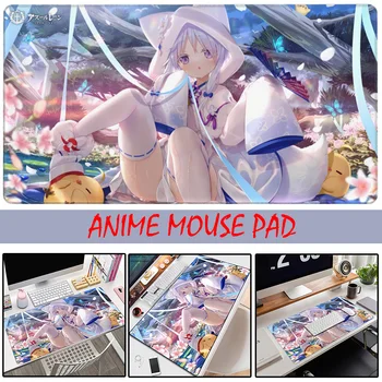 Anime Didelis Žaidimų Pelės kilimėlis su Azur Lane Plakatas, Aukščiausios Micro-Pynimo Audinys, Pratęstas Stalo Padengimo, Pagamintas iš Natūralios Gumos
