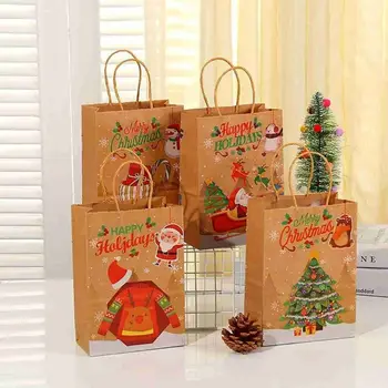 10vnt Snaigės Kalėdų popierinį Maišelį Šalis dekoro Vaikai Malonių Dovanų Dėžutes, Namų Aksesuarai 