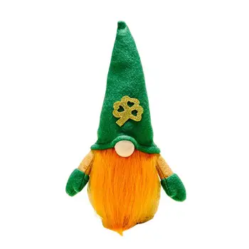 Airijos Nykštukai St. Patrick ' s Day Papuošalai Namuose Pasisekė Skiltelė Žalią Skrybėlę Beveidis Lėlės Airijos Elf Įdaryti Nykštukai Pliušas