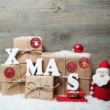 Kalėdų Lipdukai Roll Lipdukas Turas Santa Claus karvės odos Lipnios Etiketės Kalėdų, Laimingų Dekoro Etiketės, lipnios