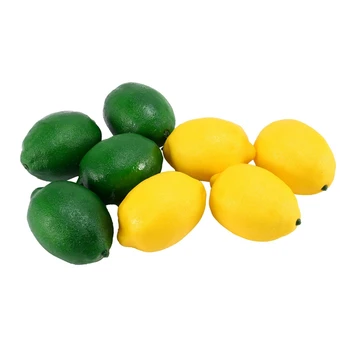 8 Pack Dirbtinis, Netikras Citrinos Žaliosios Citrinos Vaisių Vaza Užpildas Namų Virtuvėje Šalies Apdaila, Geltona Ir Žalia