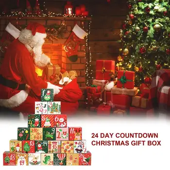 24Pcs/Set Kalėdinis Advento Kalendorius Dėžės Pripildymo Kalėdų dovanėlės Vyniojimo Prekių Advento Atgalinės atskaitos Kalėdinis Namų Dekoras