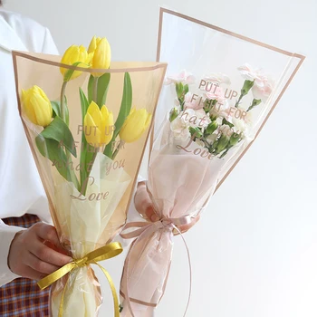 50pcs/daug Vyniojamasis Popierius Gėlės Rožės Gėlių Pakavimo Popierius Vieną Rose Dovana Vestuvių Gėlių Rose Filialas Pakuotės Naujas