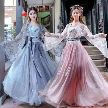 2023 Tradicinis Moterų Gėlių Hanfu Suknelė Senovės Kinų Kostiumai Gražus Šokis Hanfu Originale Princesė Tang Dinastijos Skraiste