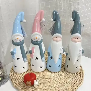Santa Claus Žėrintis Ornamentu Ranka-dažytos Keramikos Animacinių filmų Sniego Ornamentu Kalėdų Dovana