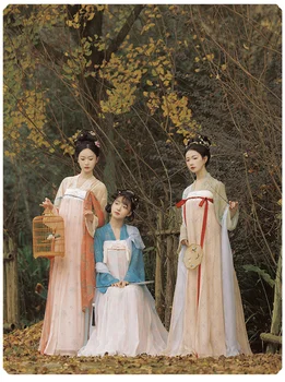 Tang Dinastijos Hanfu Kostiumas Vasarą Moterys Pasakų Drabužių Senovės Kinų Stiliaus Cosplay Etape Dėvėti Suknelė CHHT