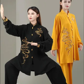 Karšto Pardavimo Mados Vyrai Moterys Kinų Stiliaus Chi, Drabužių, Siuvinėjimas Kung Fu Tinka Pavasario, Rudens Kovos Menų Kostiumų Komplektai