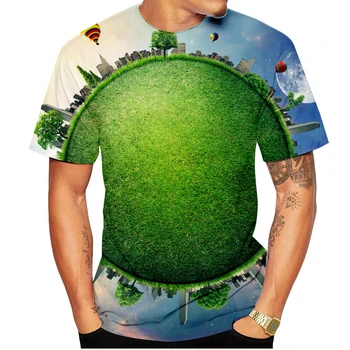 Naujas Mados Žemės T-Shirt Vyrai/Moterys 3D Marškinėlius Atsitiktinis O-Kaklo Spausdinti Trumpas Rankovės Vasaros Marškinėliai, Topai