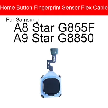 Juoda Home Mygtuką, Pirštų Atspaudų Flex Kabelis Samsung Galaxy A8 A9 Star Pirštų Atspaudų Touch Seneor Flex Juostelės Remontas, Pakeitimas