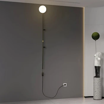 Led siena lemputė su jungikliu kambarį paprastas ir modernus nemokamai pajungimo su laido kištuką viešbutis sienos modeliavimo lempos YX201MR
