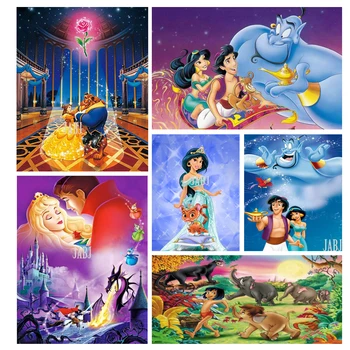 Disney Princesė Animacinį Personažą Sienos Meno Tapybos Drobės Šiaurės Plakatai ir Spausdina Sienos Nuotraukas Gyvenimo Namų Dekoro