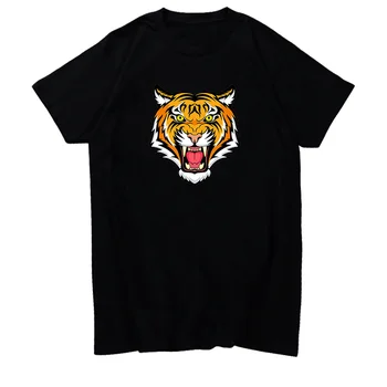 Klasikiniai marškinėliai vyrams Tigras veido grafinis t Negabaritinių marškinėliai trumpomis rankovėmis t-shirts Vasaros Harajuku vyriški drabužiai