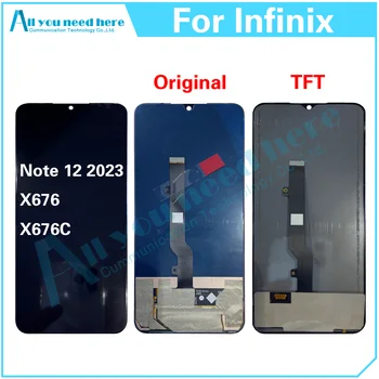100% Testas Infinix 12 Pastaba 2023 X676 X676C LCD Ekranas Jutiklinis Ekranas skaitmeninis keitiklis Asamblėjos Remonto Dalių Pakeitimas