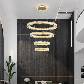 Blizgesio Modernaus Dizaino Žiedas Akrilo LED Šviestuvo Lempos Gyvenimo Valgomasis Apdaila Kambario Viešbučio Fojė Villa Loft Šviesos Šviestuvas