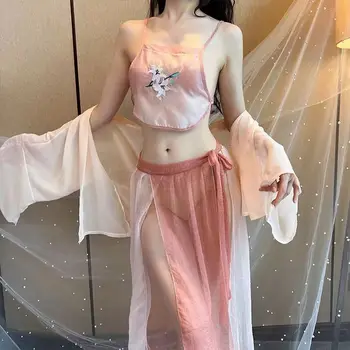 Erotiniai Apatiniai Antikvariniai Hanfu Qipao Vienodas Seksualus apatinis Trikotažas, Pižama Moterų Sexy Nightdress Kinų Tradicinė Suknelė Mergaitėms