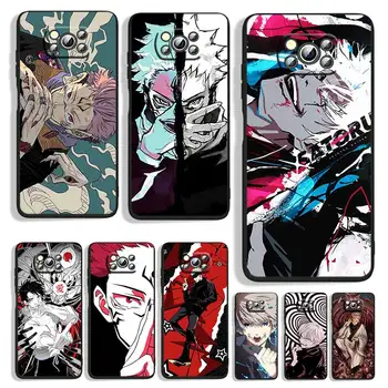 Džiudžiutsu Kaisen Satoru Gojo anime Xiaomi POCO M4 M3 C3 X4 X3 X2 F3 X2 F1 Pro NFC GT Mi Žaisti Sumaišykite 3 A2 lite Black Telefono dėklas