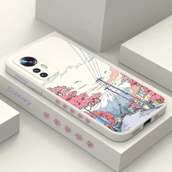 Už Xiaomi Poco F3 F5 X4 X5 X3 Pro Anime Dekoracijos Saulėlydžio Telefoną Atveju Xiaomi Mi 11 Lite 13T 12T 11T 10T Pro 12 13 Galinį Dangtelį