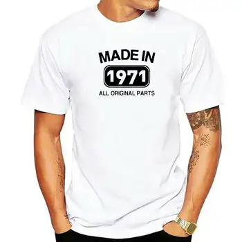 Pagamintas: 1971 M. Gimimo Vyrų Marškinėliai 50 Metų Pateikti Derliaus Medvilnės Tshirts Unikalus Jubiliejus, Pigūs Juokinga T Shirts Normalus Tshirts