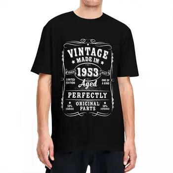 Naujovė Vintage 70 metų Gimtadienį 1953 70 Gimtadienio T-Shirt Vyrai, O Kaklo 100% Medvilnės T Shirts 70 Metų Trišakiai Plius Dydis Drabužiai