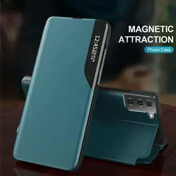 Mados Pusės Šoninio Lango Apversti Telefono Dėklas, Skirtas Samsung Galaxy Note, 20 Ultra 10 Pro 8 9 Magnetinio 360°Atsparus Smūgiams Apsaugos Atvejais