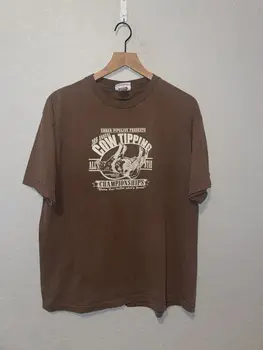 2000-ųjų Miesto Dujotiekio 3 Karvės Pirmauja Čempionate, Ruda Grafinis Marškinėliai Y2K XL ilgomis rankovėmis