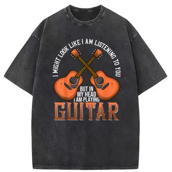 Aš, Kaip Galėtų Atrodyti Mp Nesiklauso Gitara Tshirts Vyrų Derliaus Medvilnės Palaidinės Ilgomis Rankovėmis Vyras Gotikos Retro T Shirts