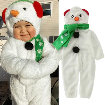 Kūdikiams, Vaikams Kalėdų Gobtuvu Romper Rudens Žiemos Animacinių Filmų Sniego Cosplay Bodysuit Naujagimį Berniuką Merginos Jumpsuit Komplektus 2023