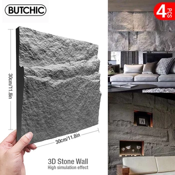 4pcs 30cm aukštos modeliavimas akmens 3D sienų lipdukai akmens, plytų tapetai, sienų danga kambarį rhombus 3D sieninės pelėsių plytelių